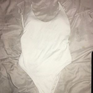 White one piece cheeky swimsuit from aerie